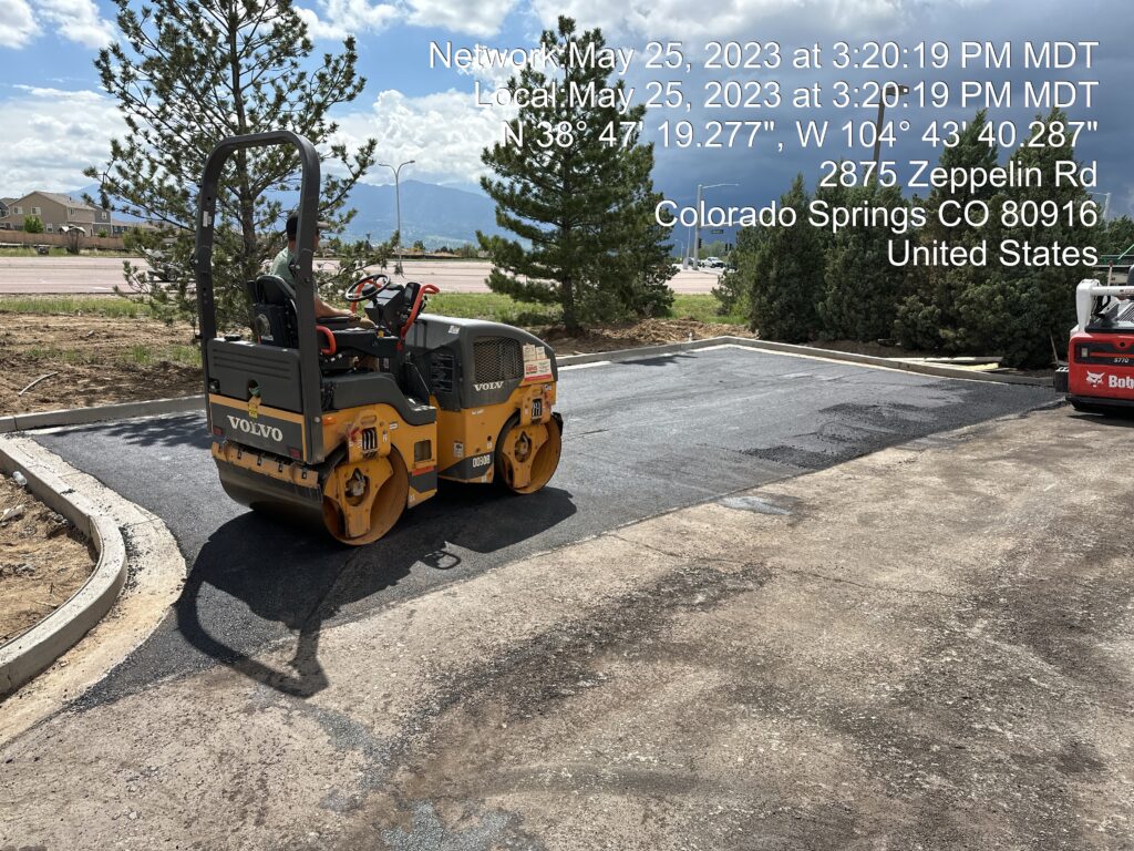 Asphalt repair and pothole patching in Colorado commercial lot