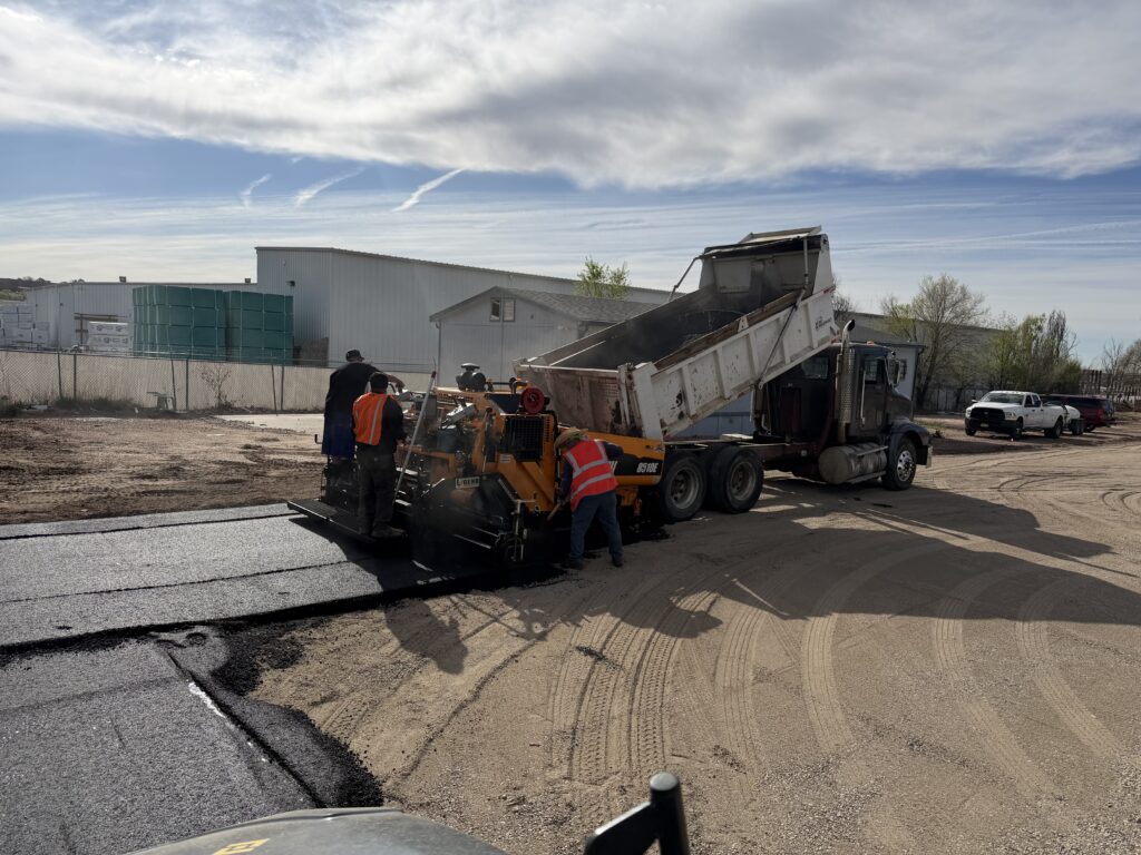 Asphalt paving project ground view in Colorado Springs
