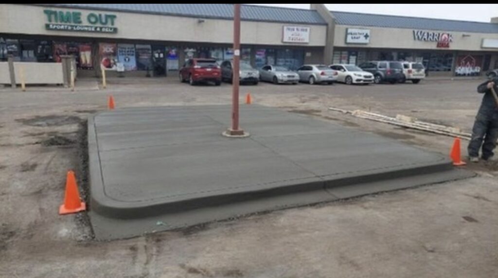 	Concrete pad installation at commercial strip mall in Colorado Springs