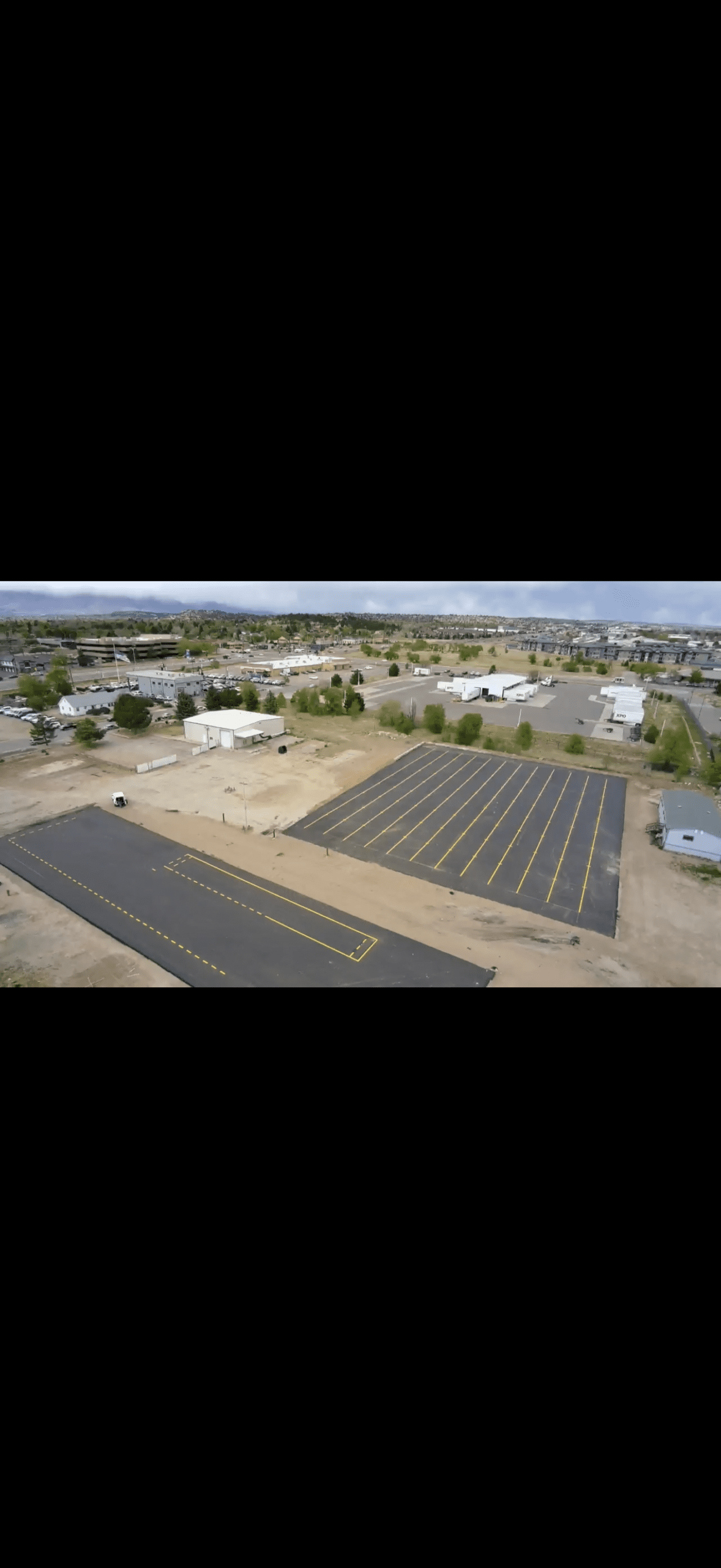 Aerial view paving Colorado Springs