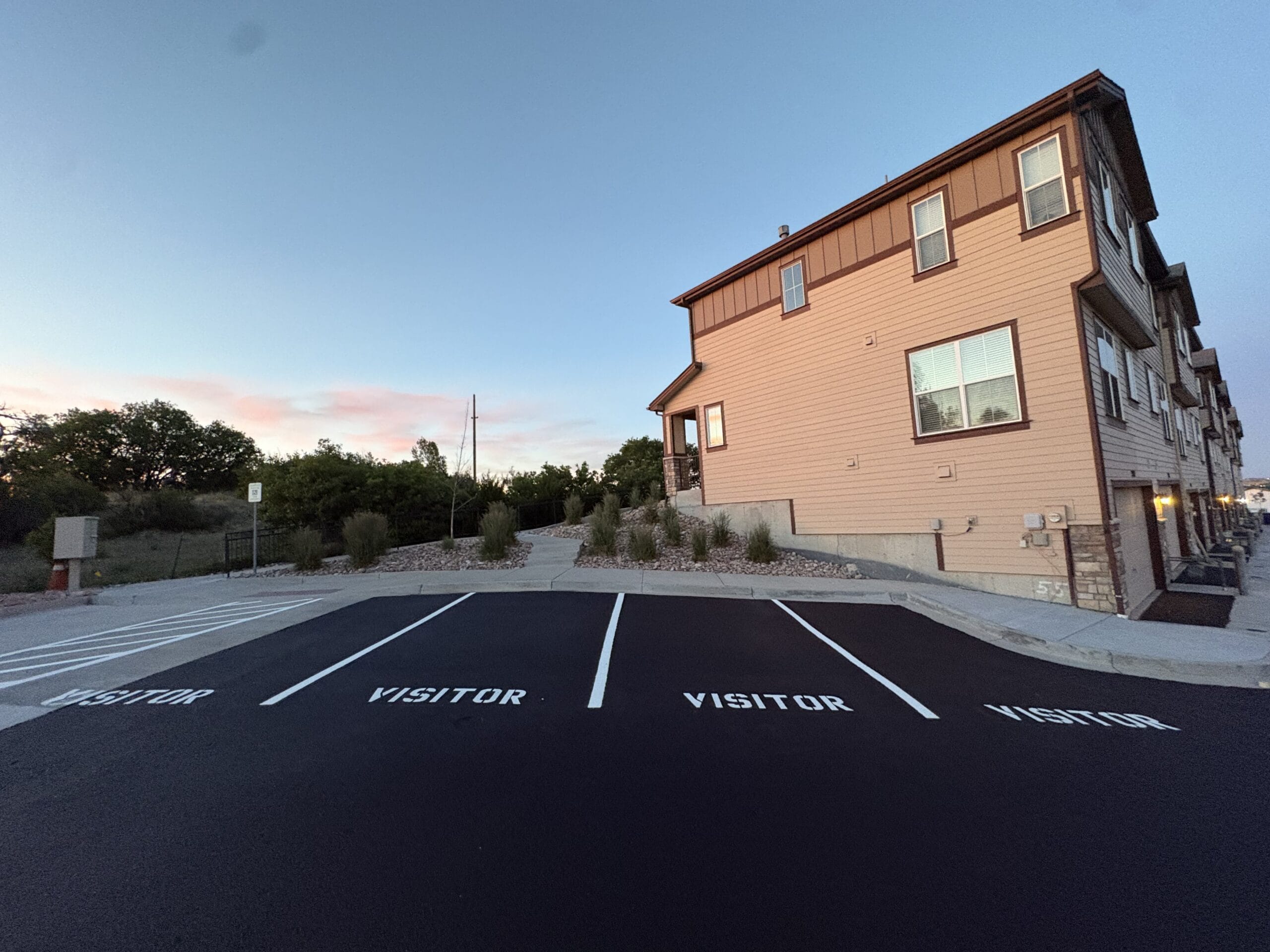 Office building parking lot sealcoating Colorado Springs