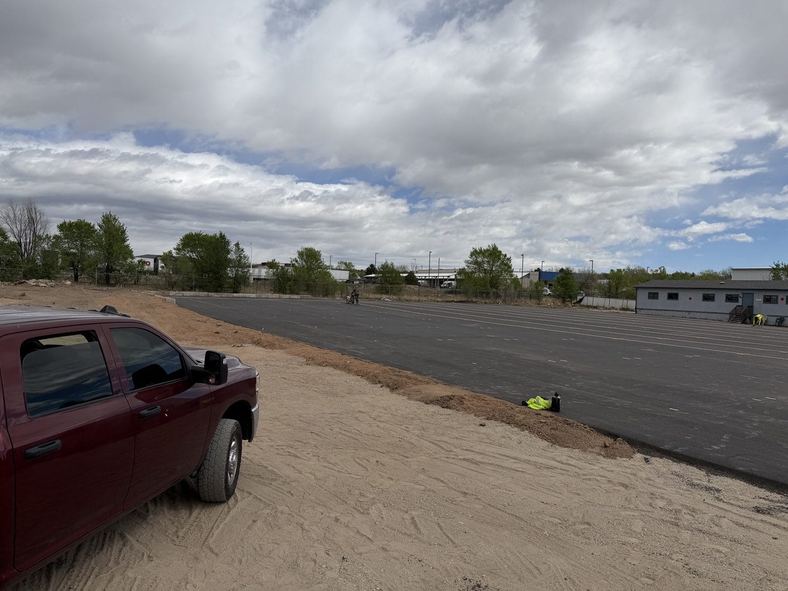 Newly paved asphalt surface at The CDL School in Colorado Springs