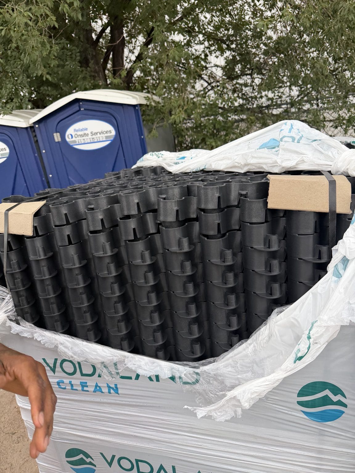 Tough Track material prepared for edge reinforcement installation